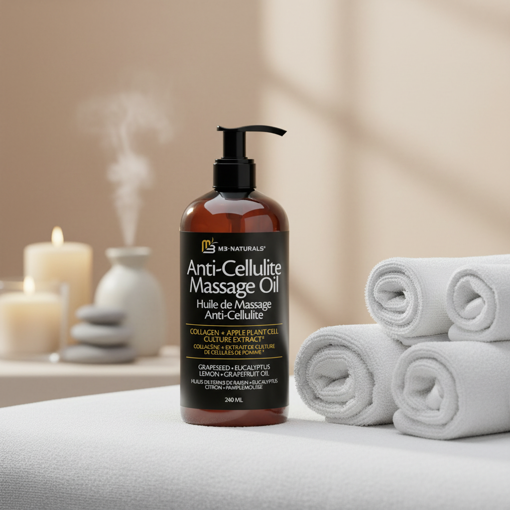 Huile de massage anti-cellulite et raffermissante – Collagène & Cellules Souches