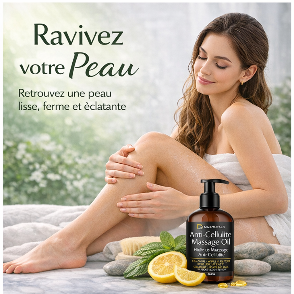 Huile de massage anti-cellulite et raffermissante – Collagène & Cellules Souches