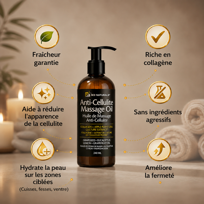 Huile de massage anti-cellulite et raffermissante – Collagène & Cellules Souches
